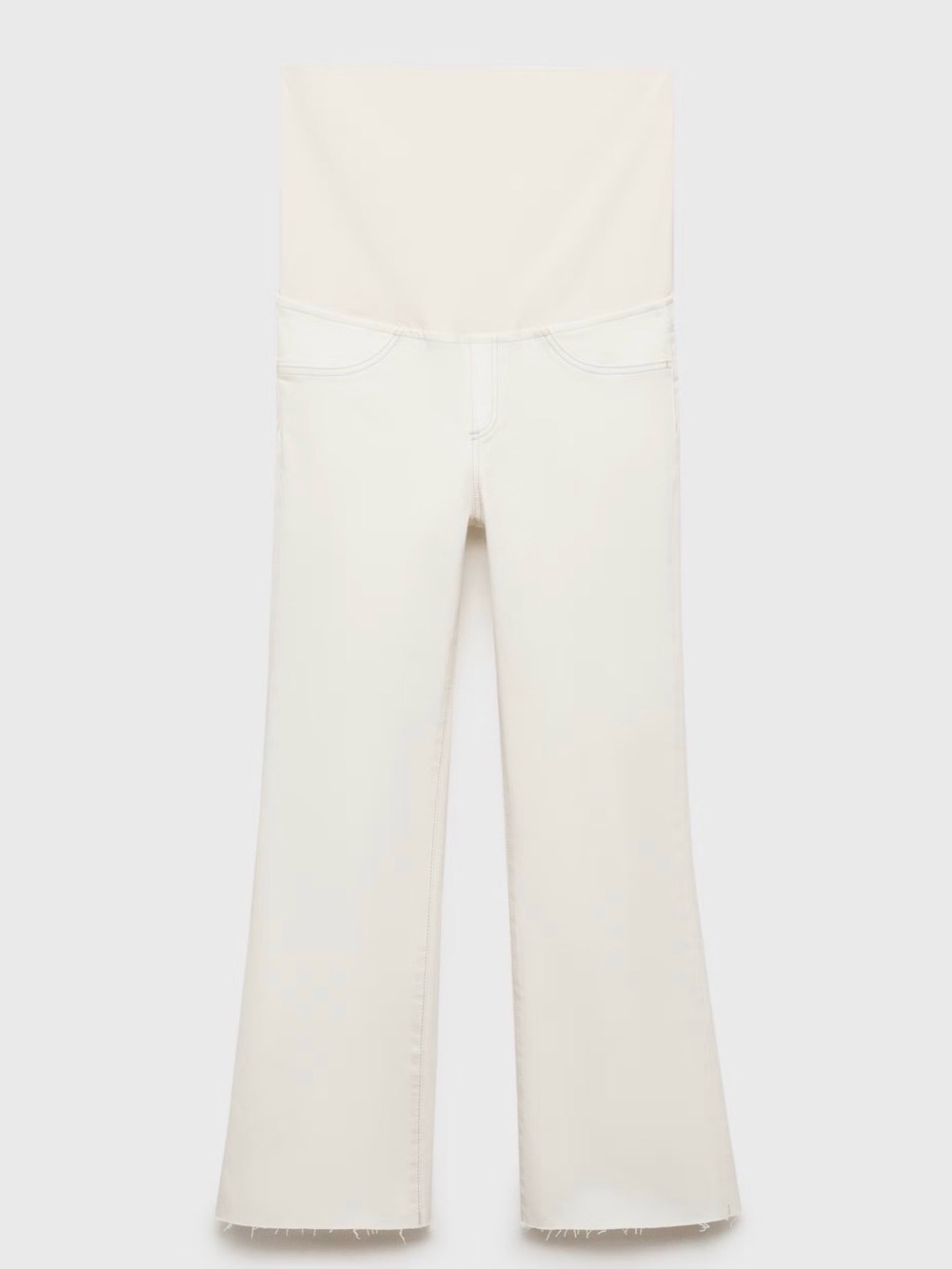 Mango Cream Flare Cropped Maternity Jeans size 2